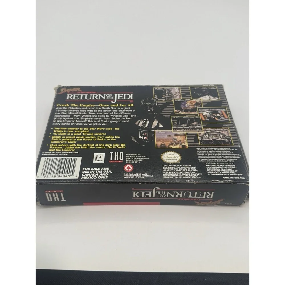 Super Star Wars Return of the Jedi SNES Complete CIB Box Manual Tested